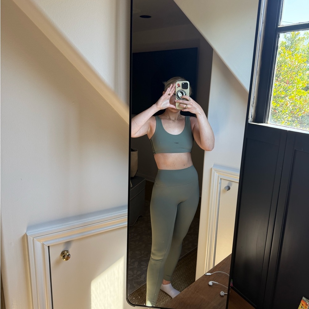 SET Active Olive Green Sports Bra & High-Waist Leggings Set